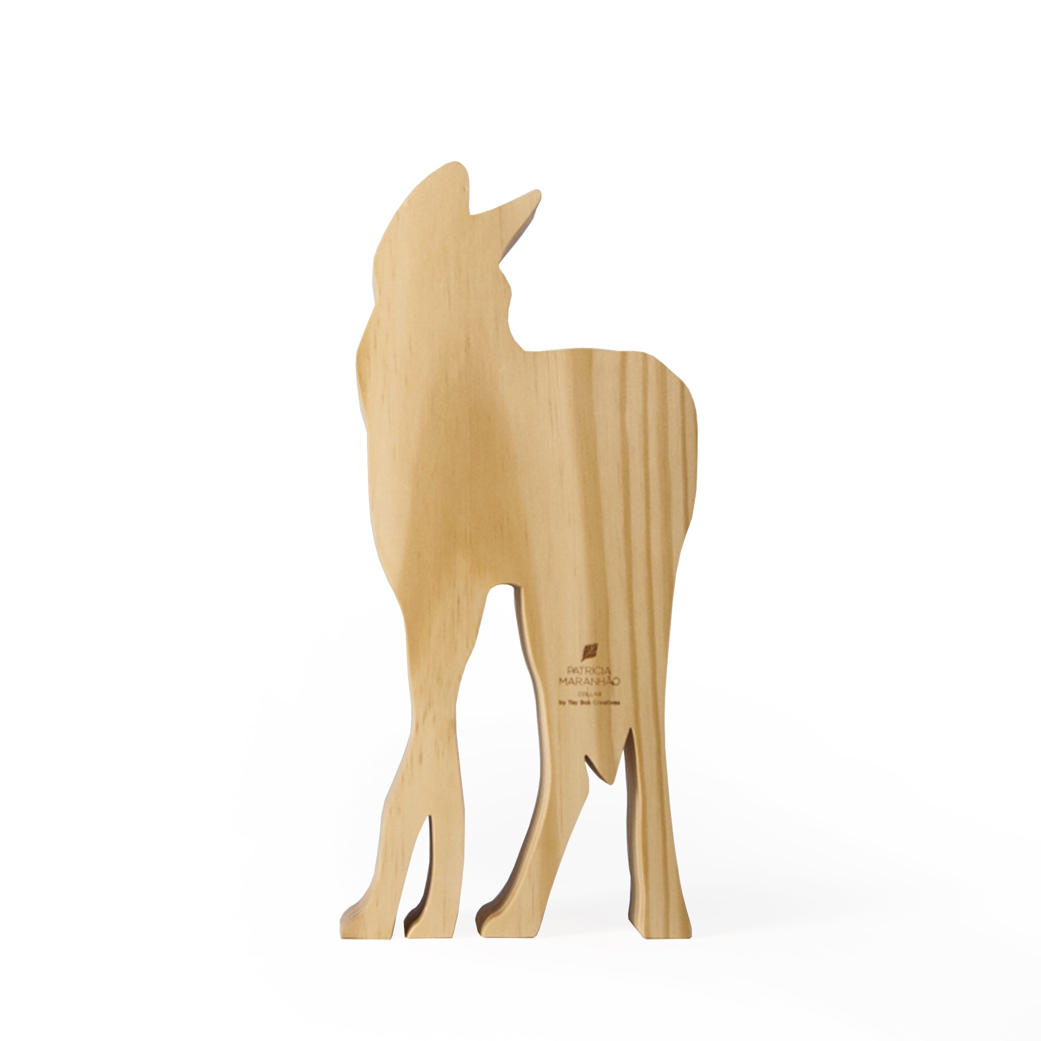 Lobo Guará Escultura em Madeira