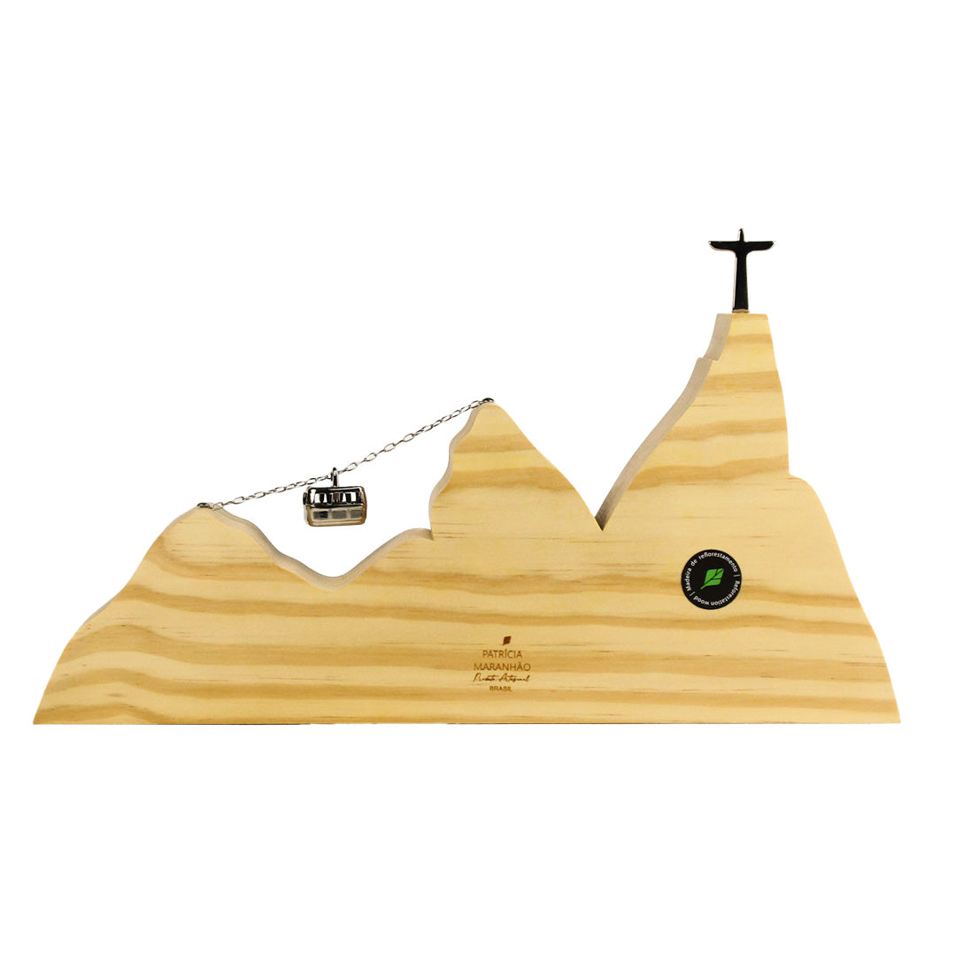 Wooden Sculpture Rio Landscape Lux Black G Patricia Maranhão