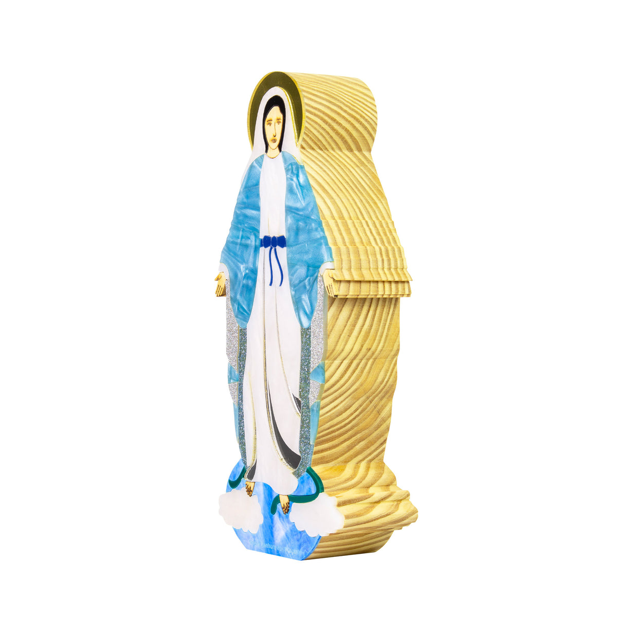 Our Lady of Grace Wood Carving Statue