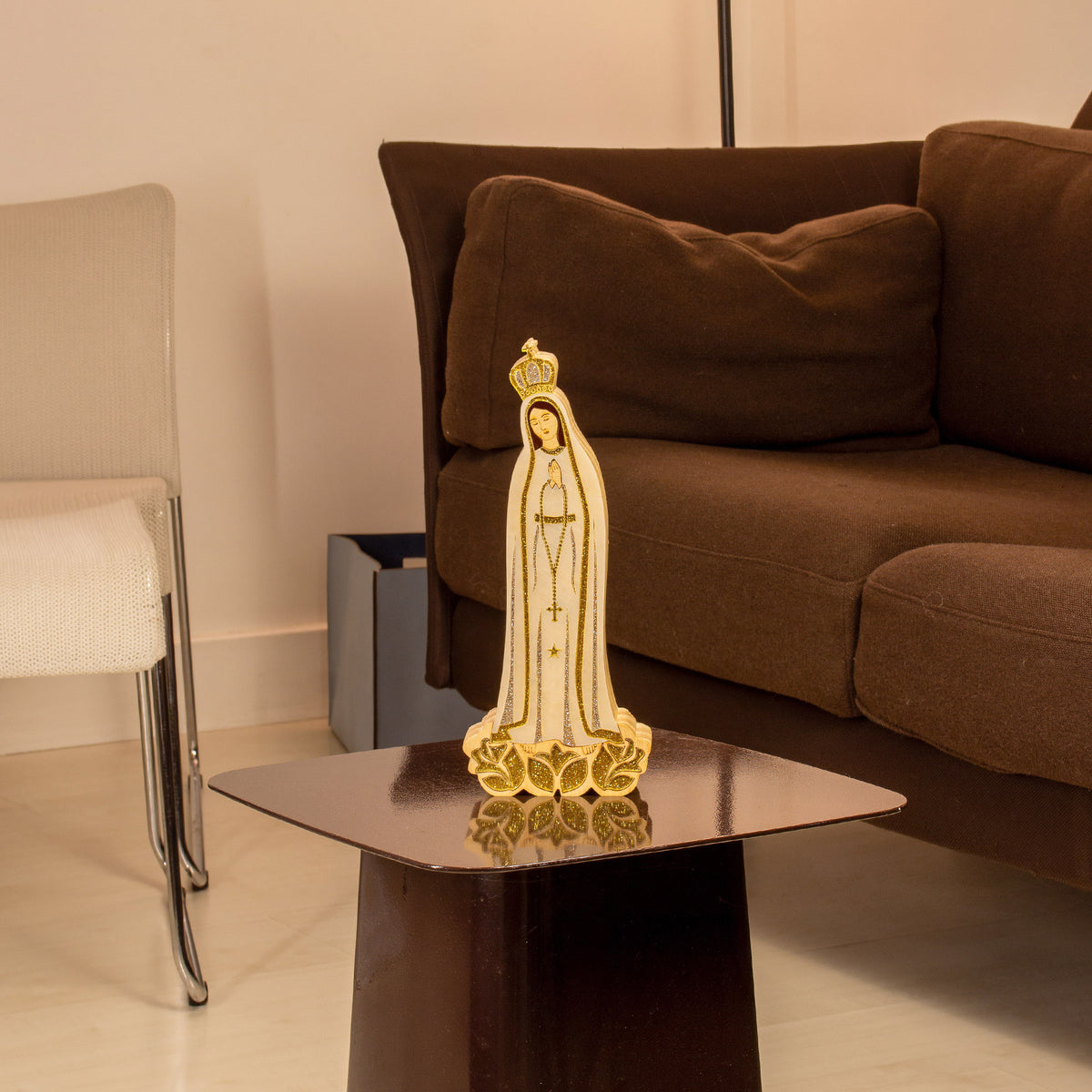 Our Lady of Fátima Wooden Sculpture Image