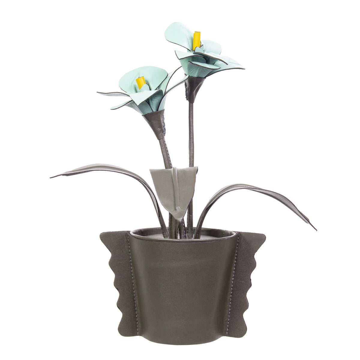 Orquídea Vaso Linux em Couro