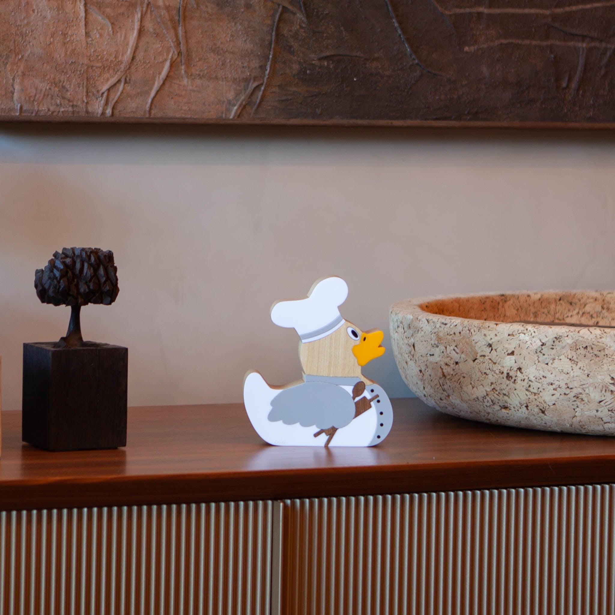 Escultura de Madeira Patinho Chef Patricia Maranhão
