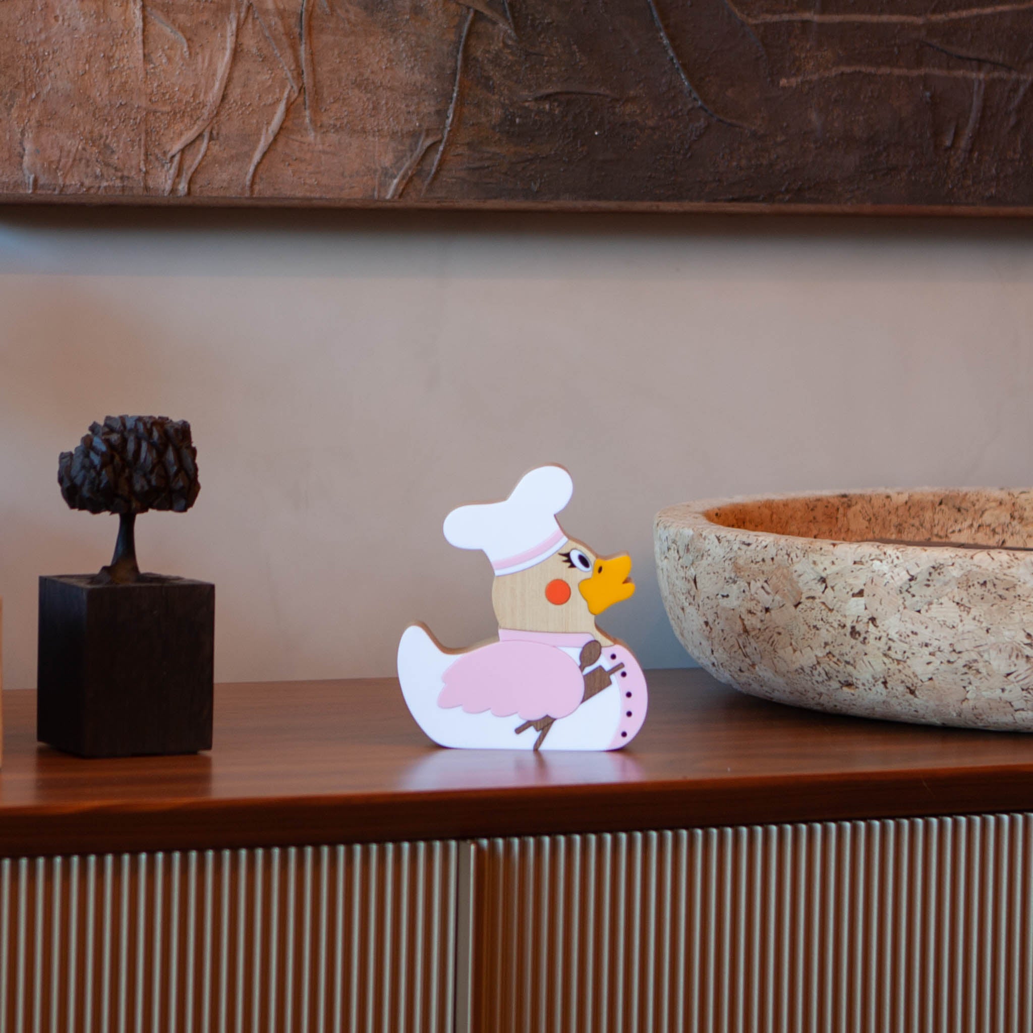 Escultura de Madeira Patinha Chef Patricia Maranhão