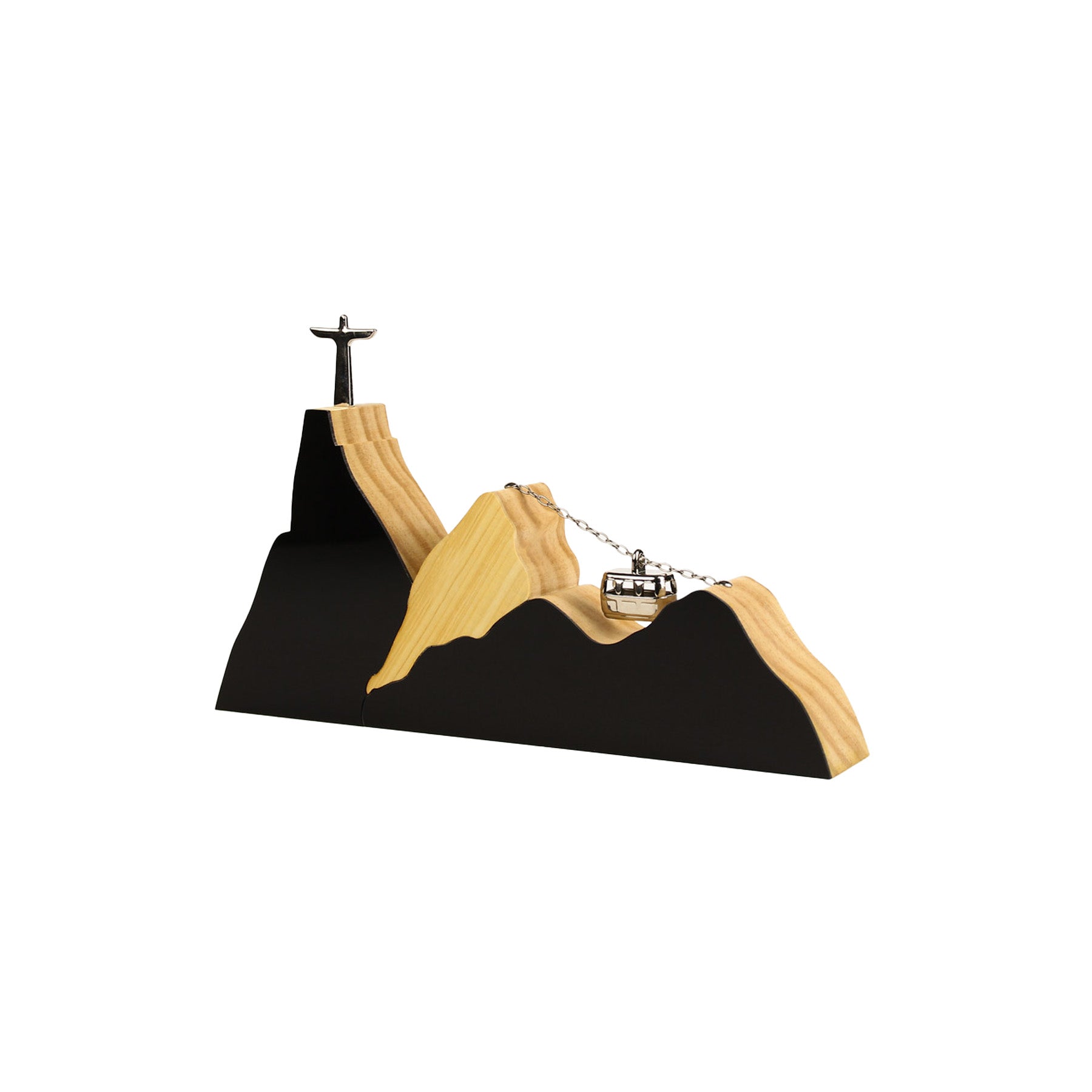 Rio Lux Landscape Sculpture in Black Wood (M)