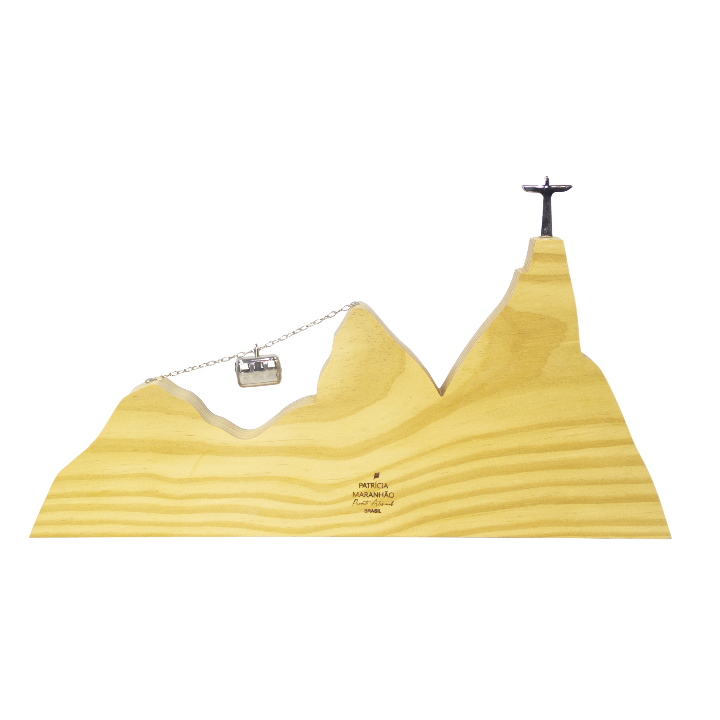 Blue Copacabana River Landscape Sculpture in Wood