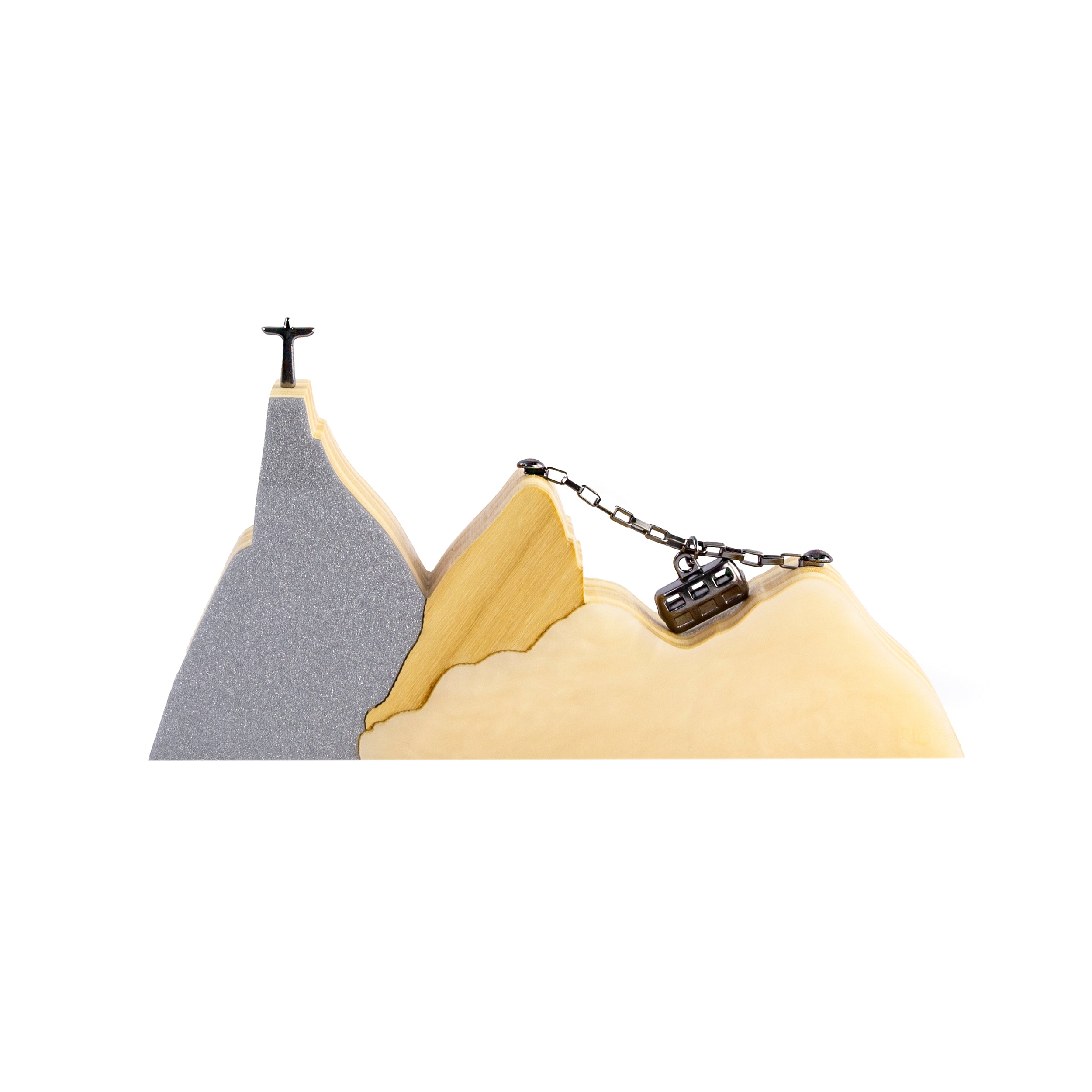 Wooden Sculpture Landscape Silver Rio Mini Patricia Maranhão