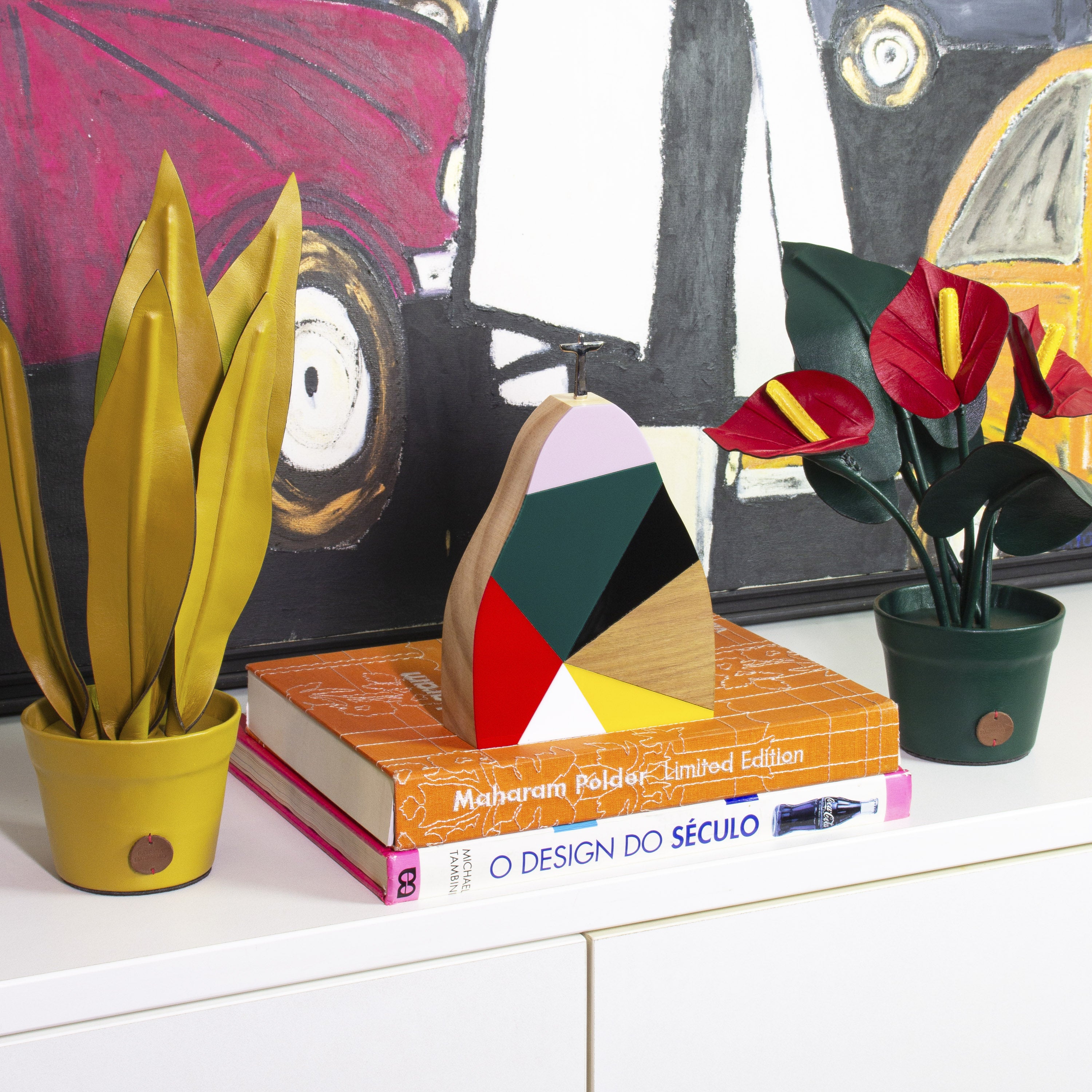 Wooden Sculpture Corcovado Geo Color M Patricia Maranhão