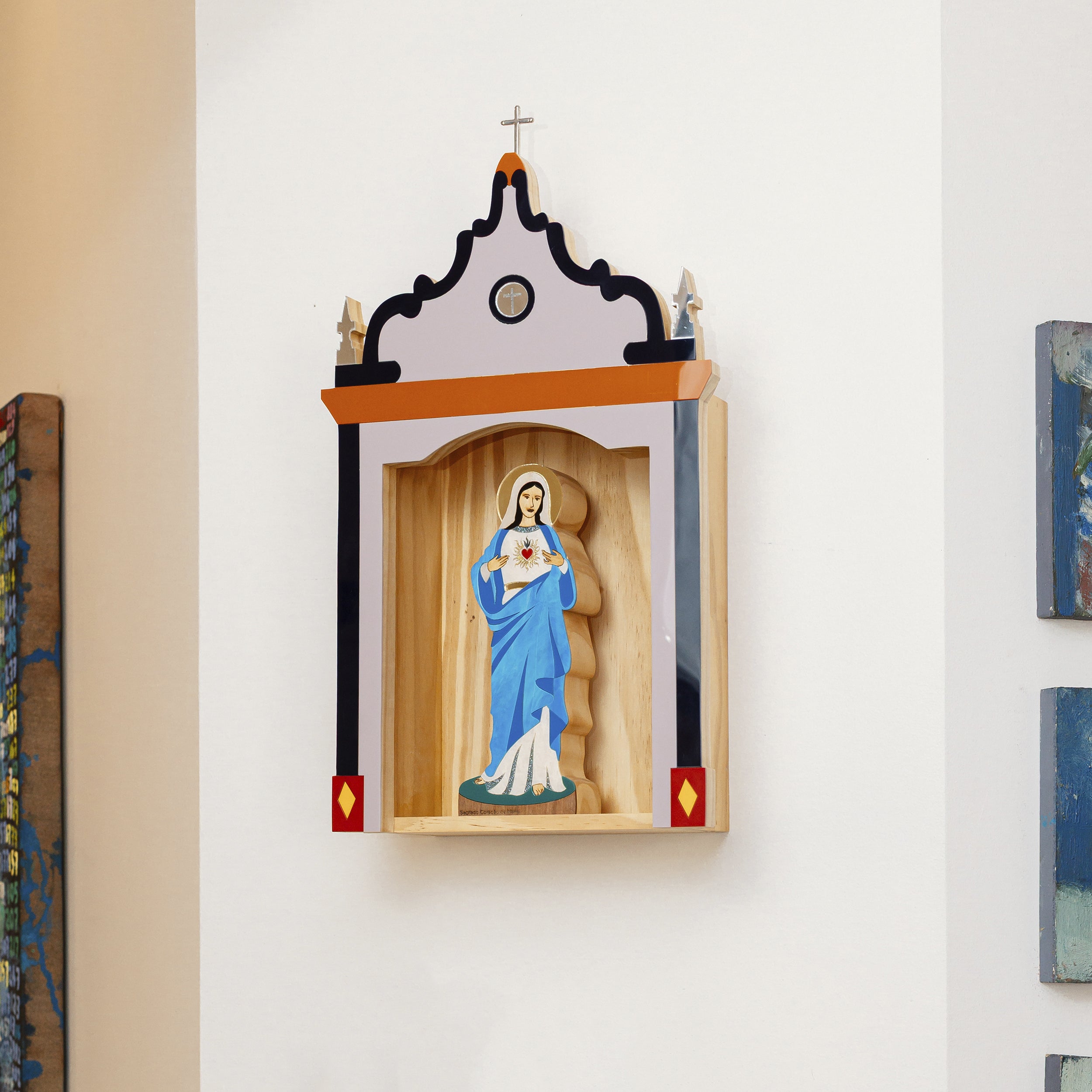 Escultura de Madeira Sagrado Coração de Maria Sacra Patricia Maranhão