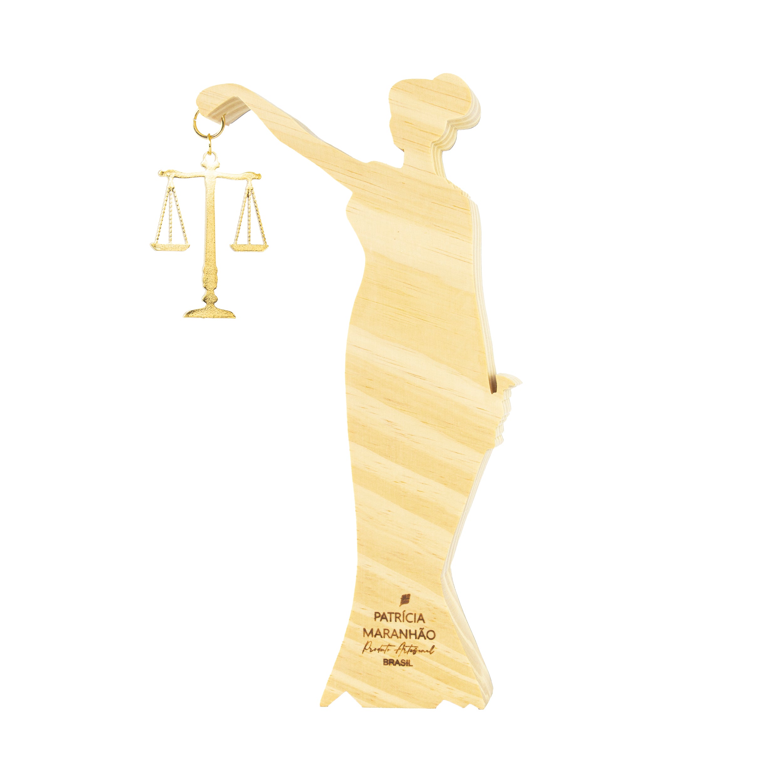 Escultura de Madeira Deusa da Justiça Patricia Maranhão