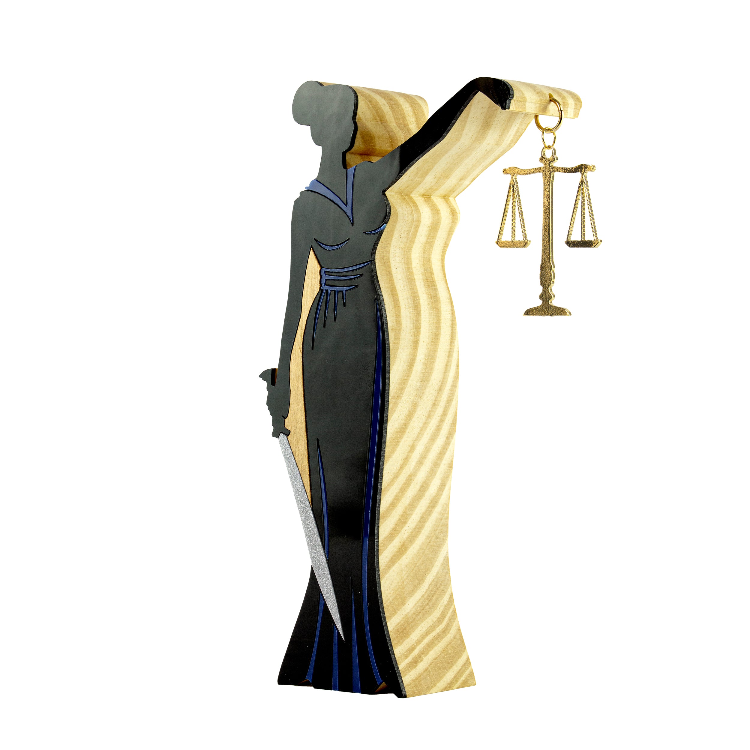 Escultura de Madeira Deusa da Justiça Patricia Maranhão