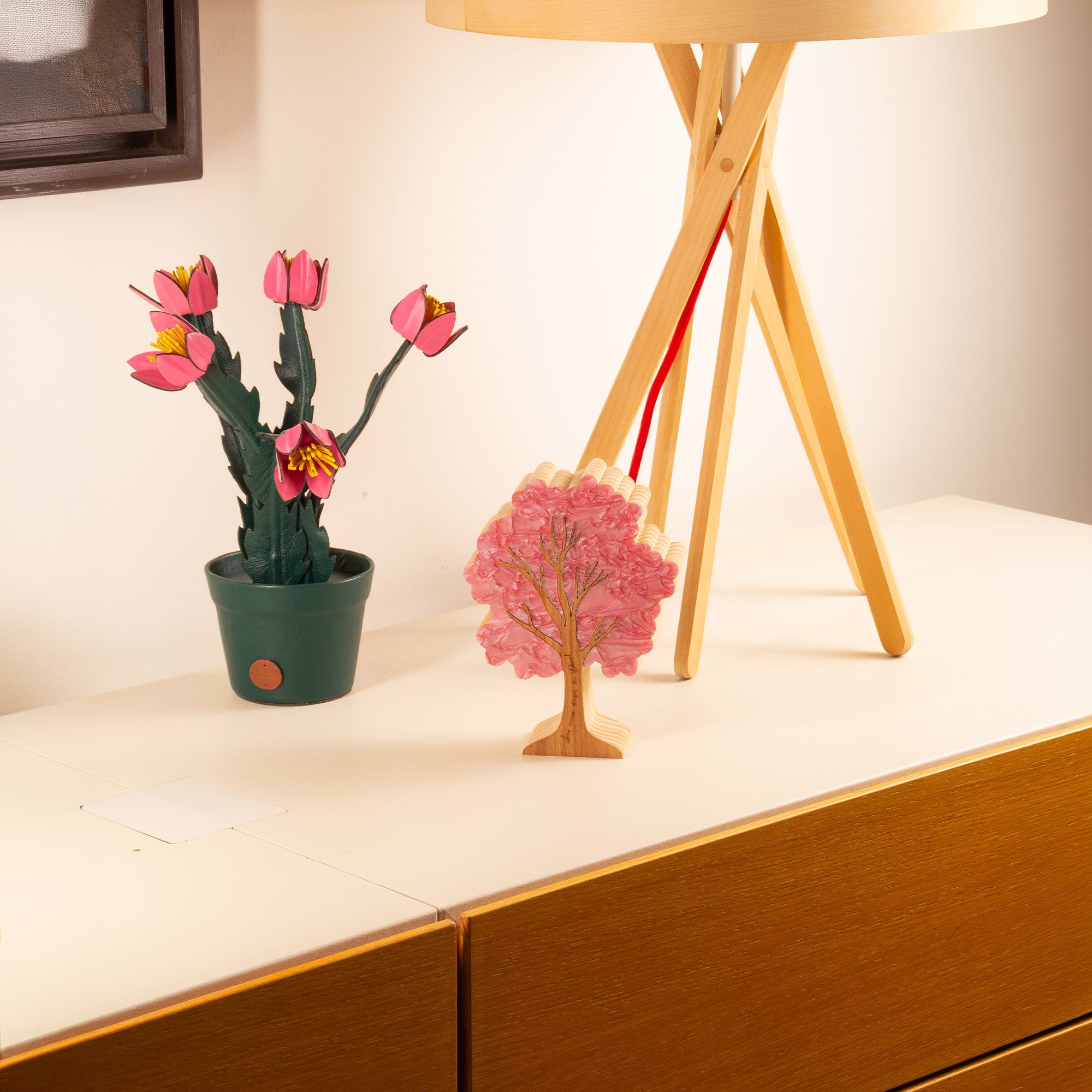 Premium Pink Trumpet Tree Wood Sculpture