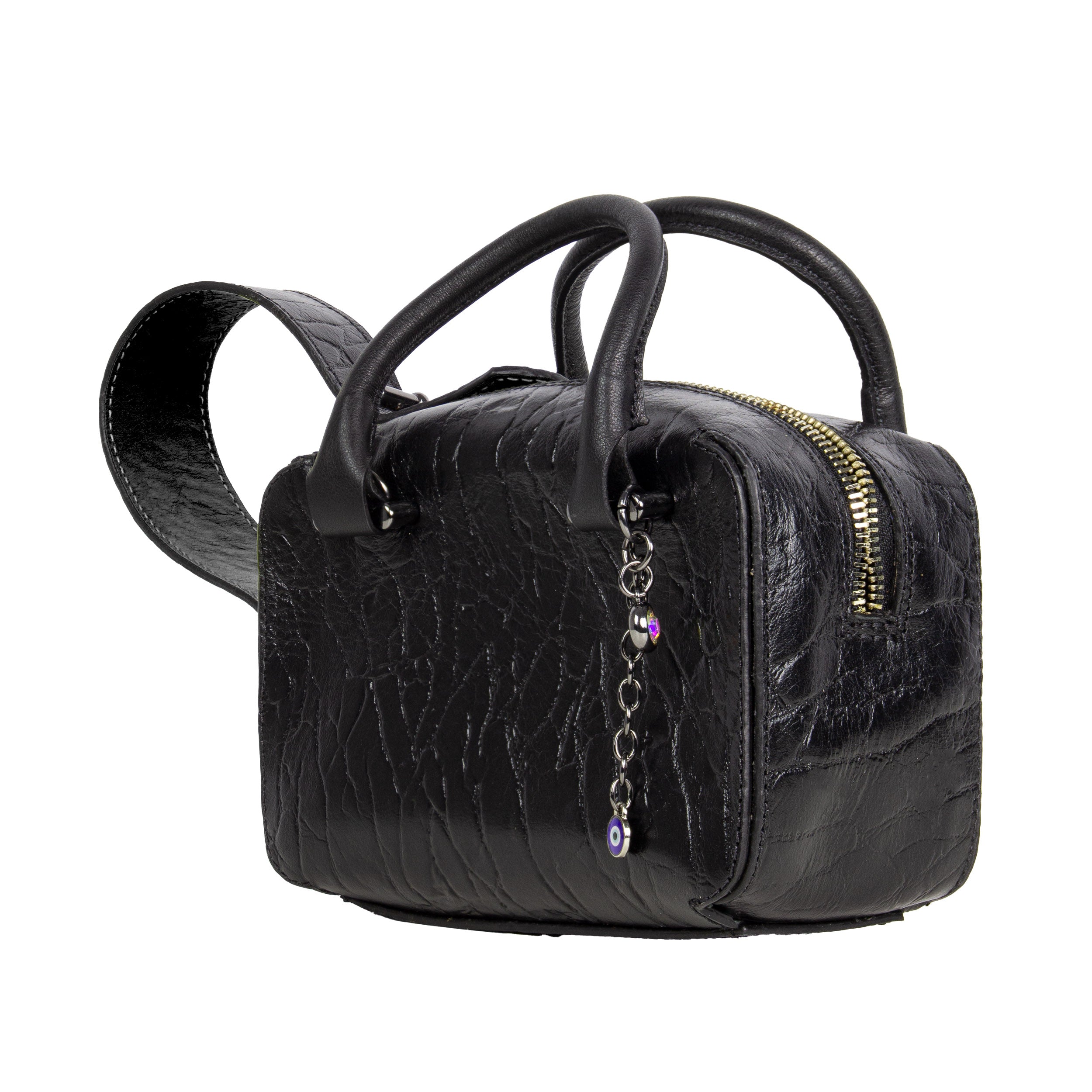 Gisele Tunisia Black Leather Clutch Bag