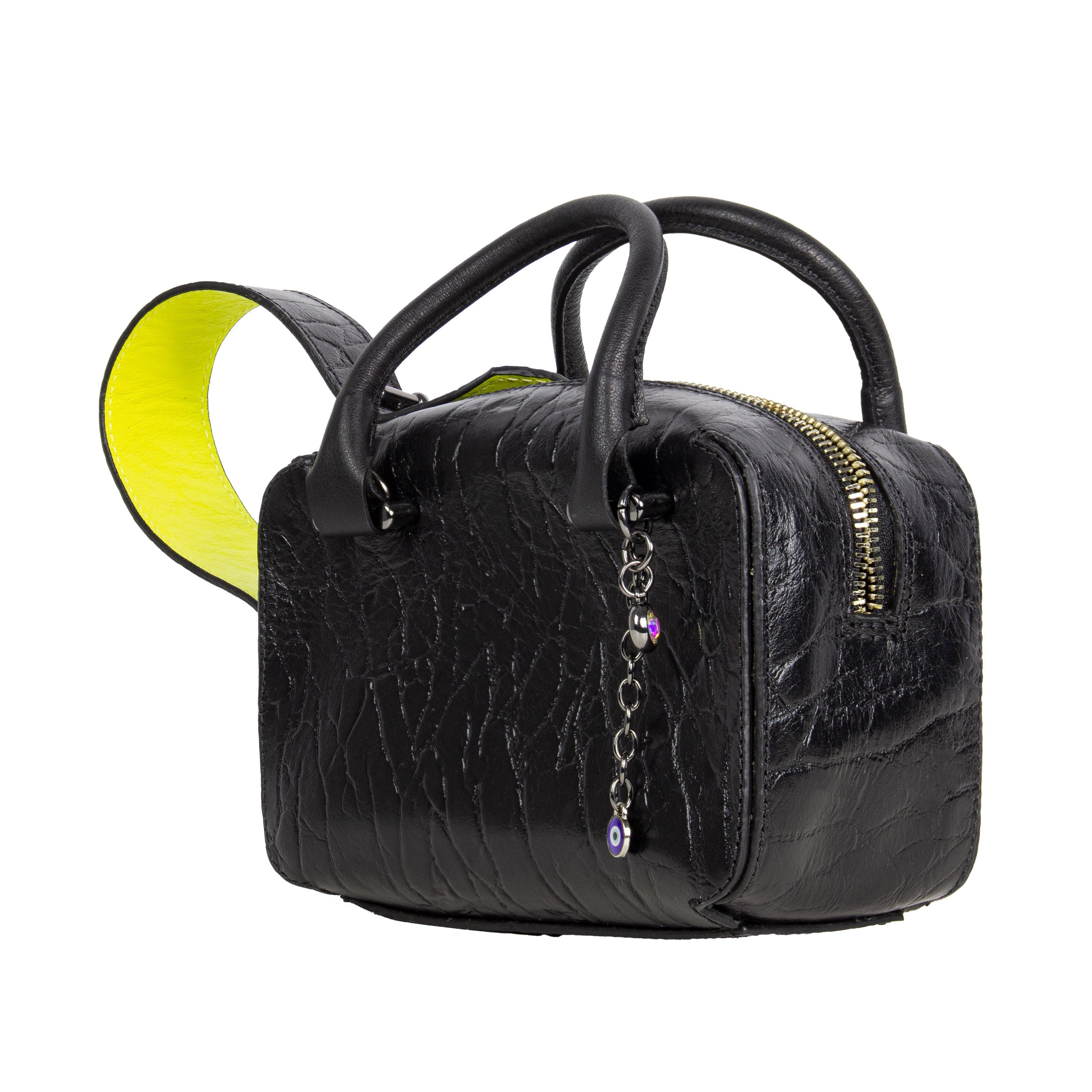 Bolsa Cluth Gisele Túnisia Preta e Lima Olho Grego