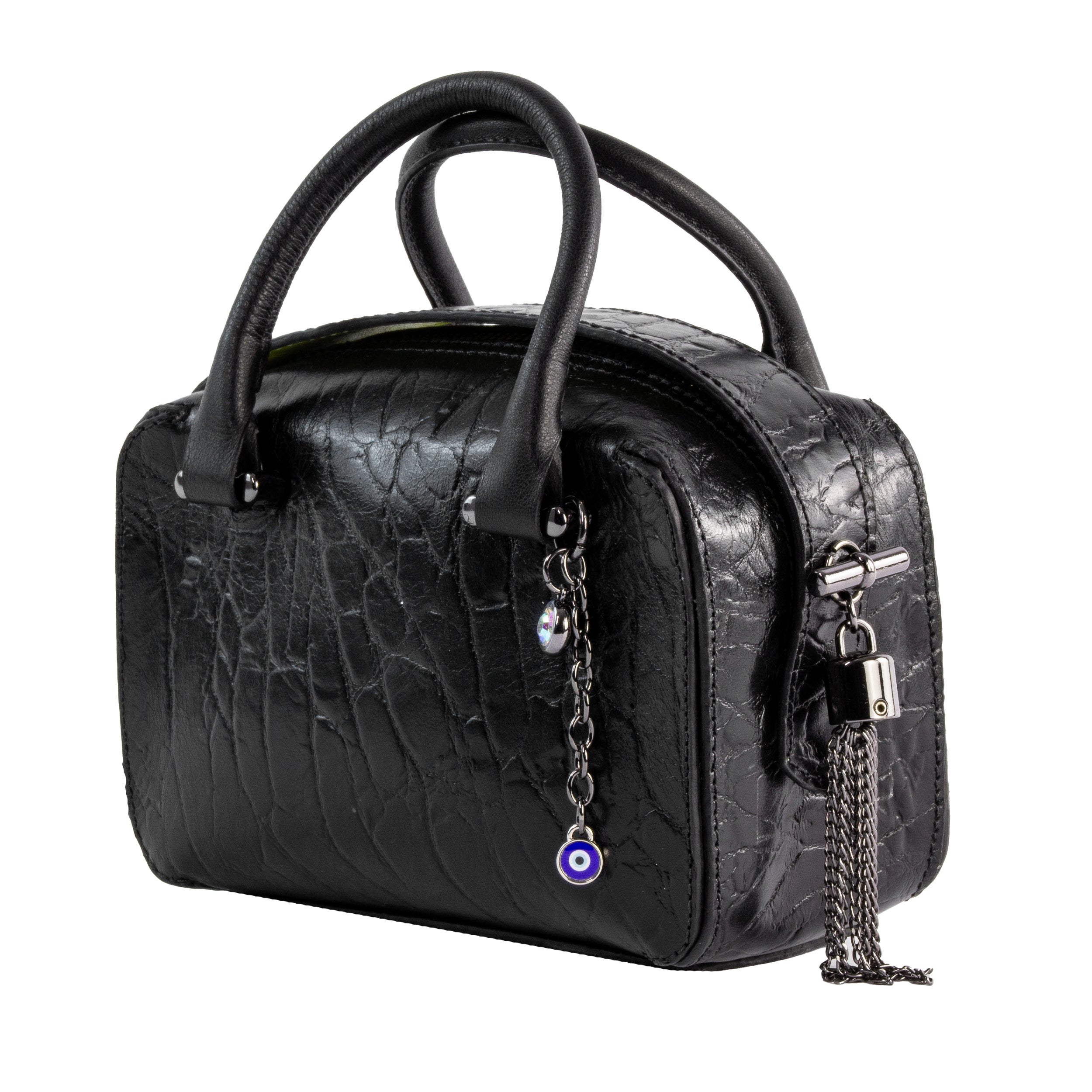 Gisele Tunisia Black Leather Clutch Bag