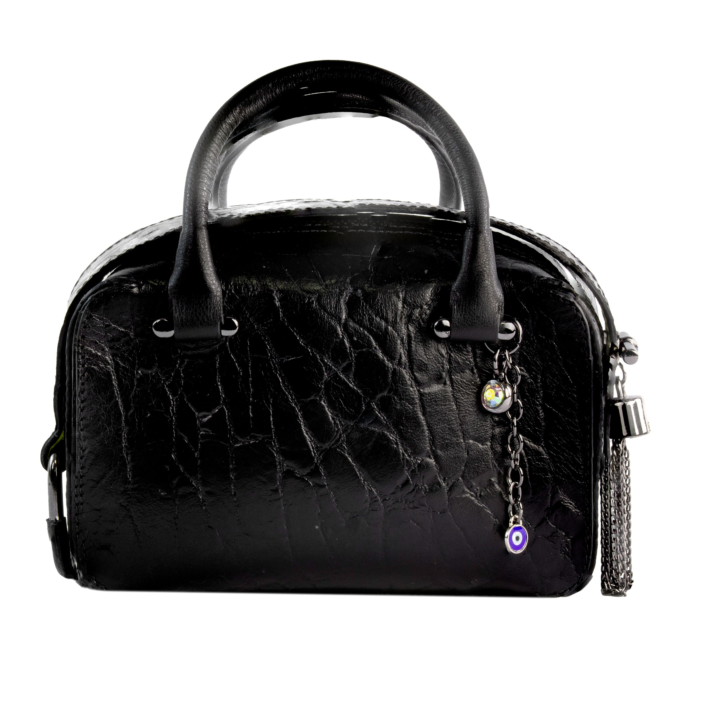 Gisele Tunisia Black Leather Clutch Bag