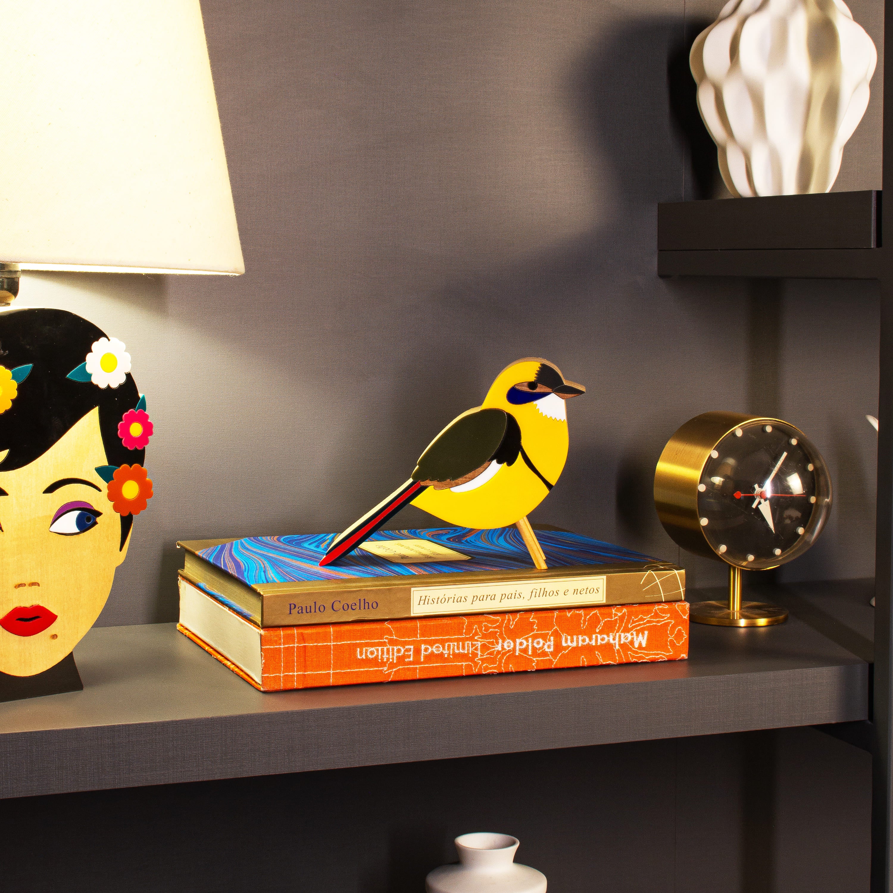 Escultura de Madeira Pássaro Tirano de Junco Patricia Maranhão