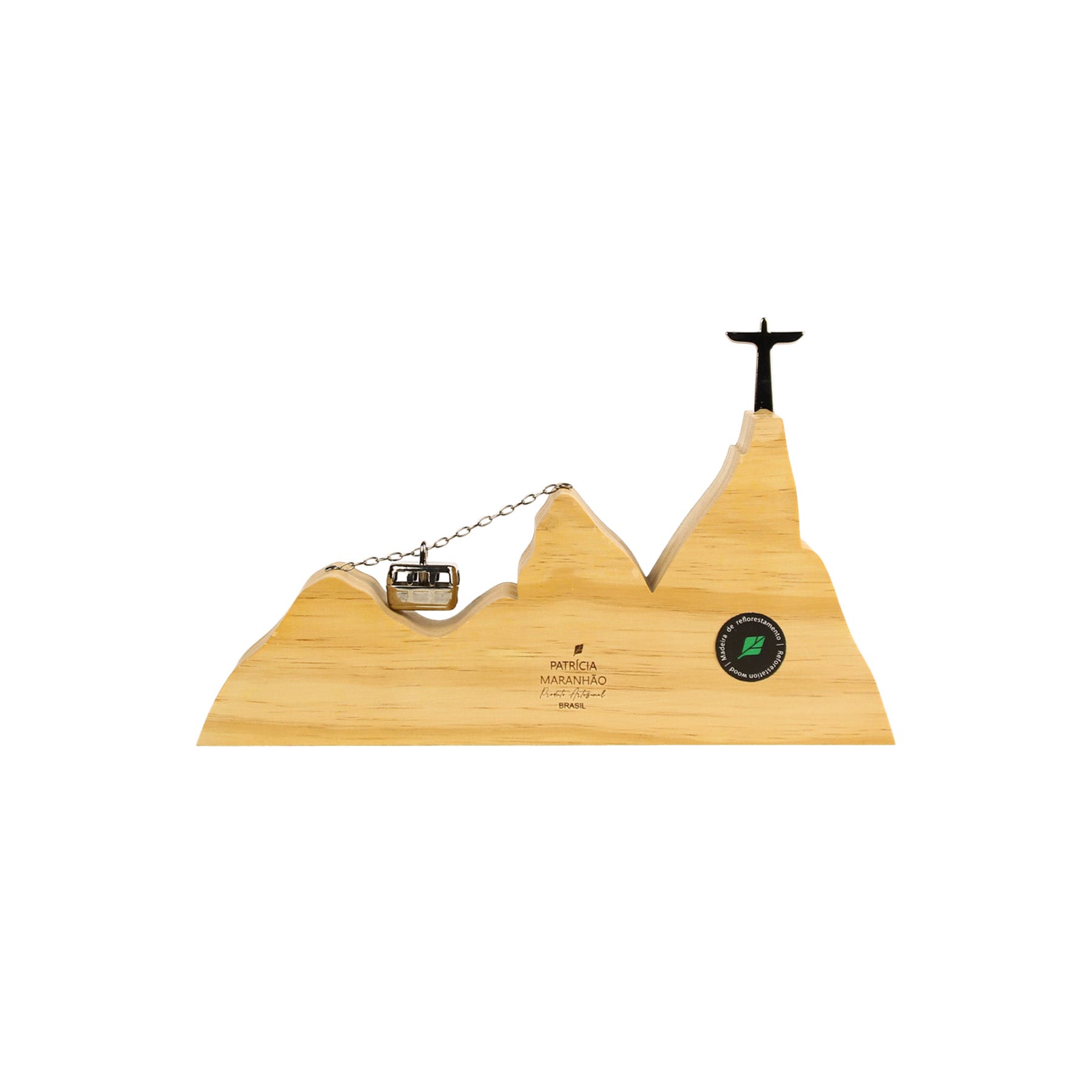 River Landscape Lux Sculpture in Yellow and Indigo Wood (M)