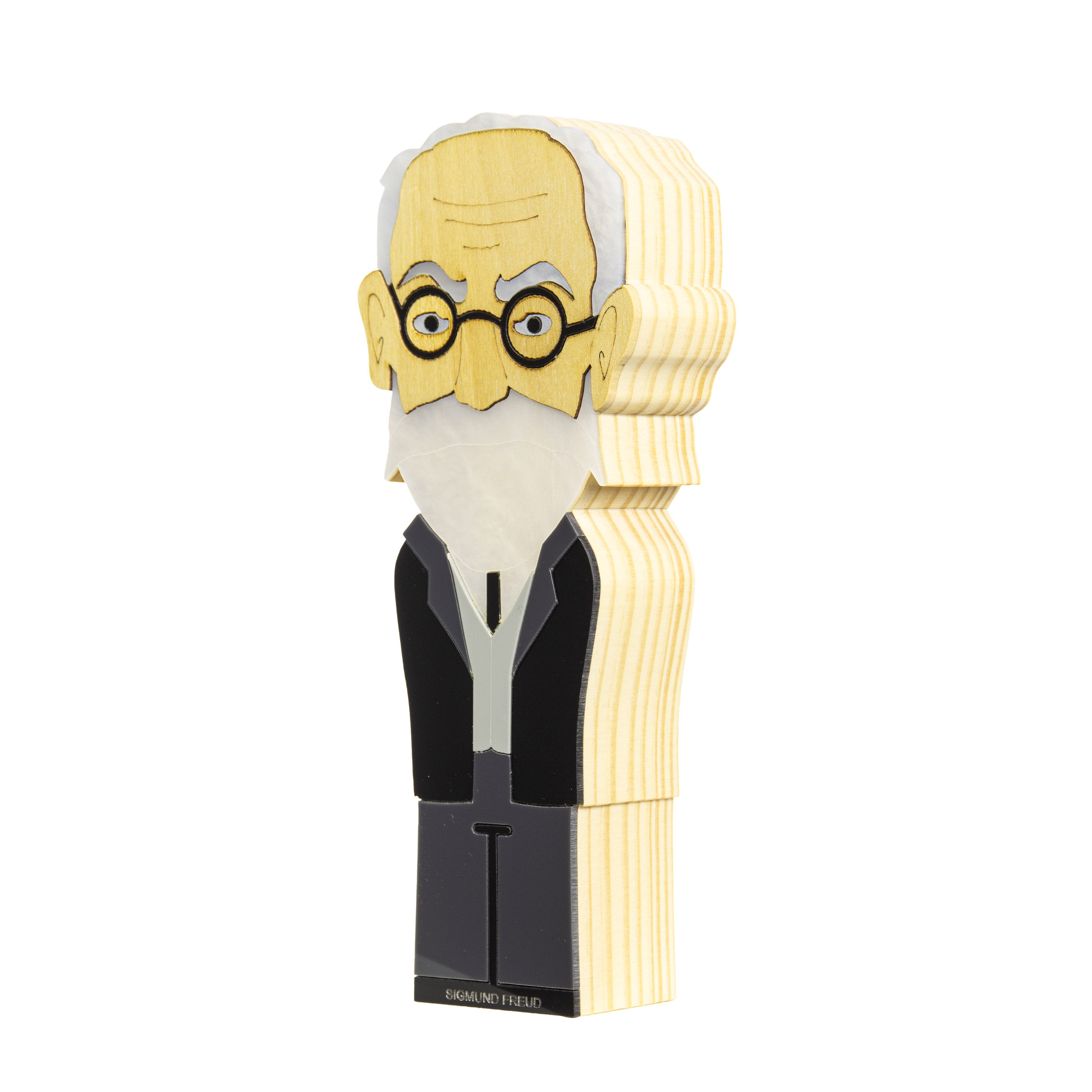 Sigmund Freud Kokeshi Escultura de Madeira