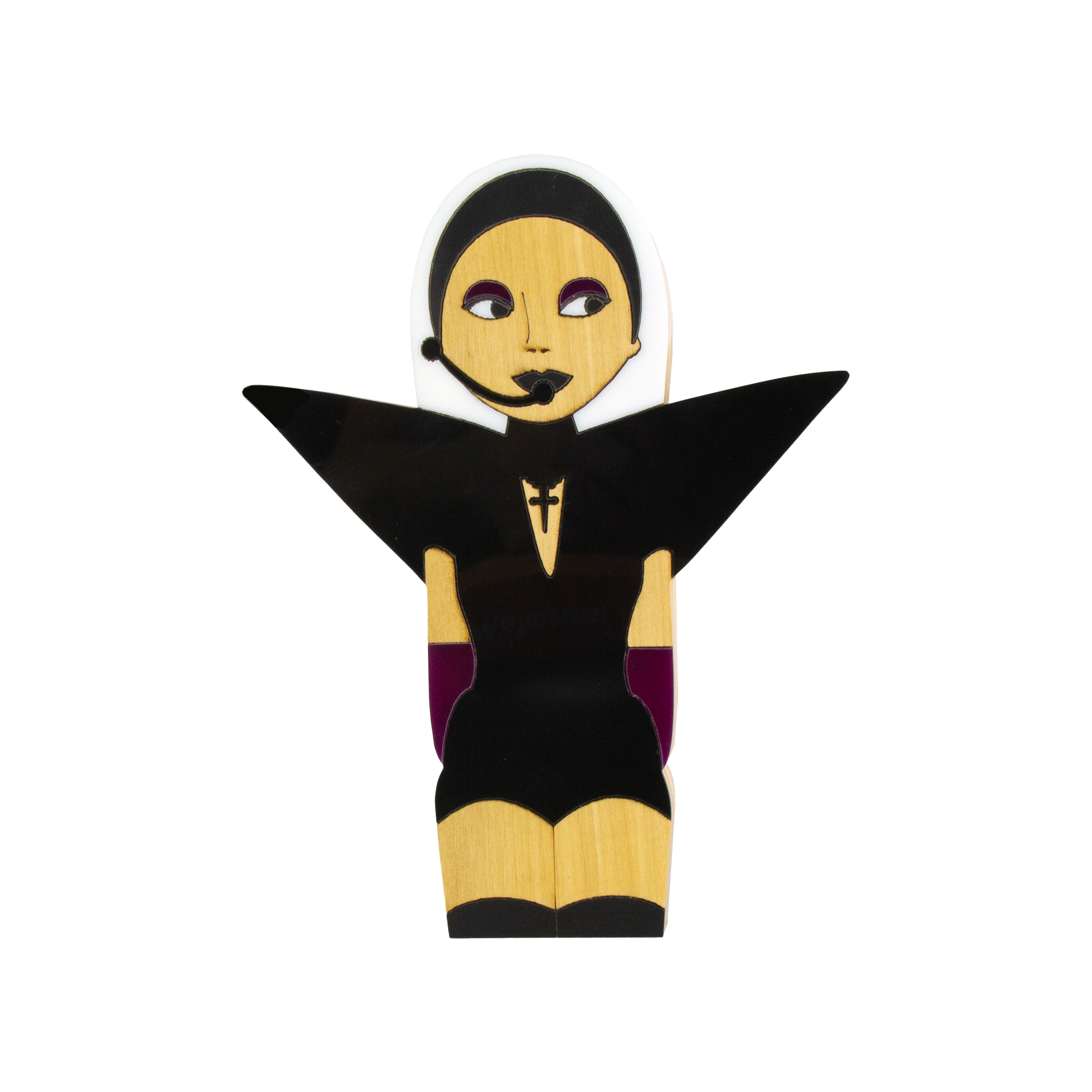 Lady Gaga In Black Escultura em Madeira