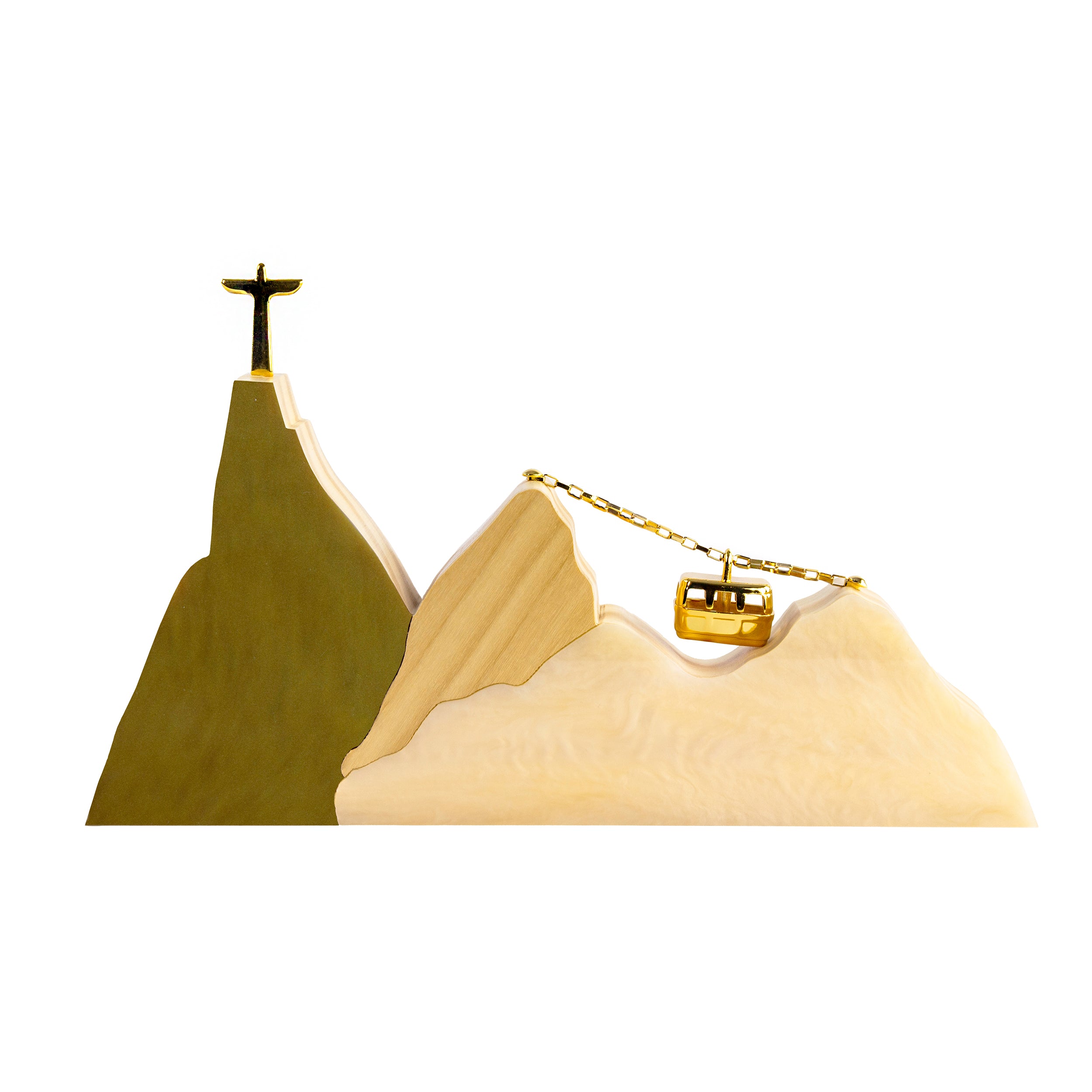 Escultura de Madeira Paisagem Gold Rio Média Patricia Maranhão