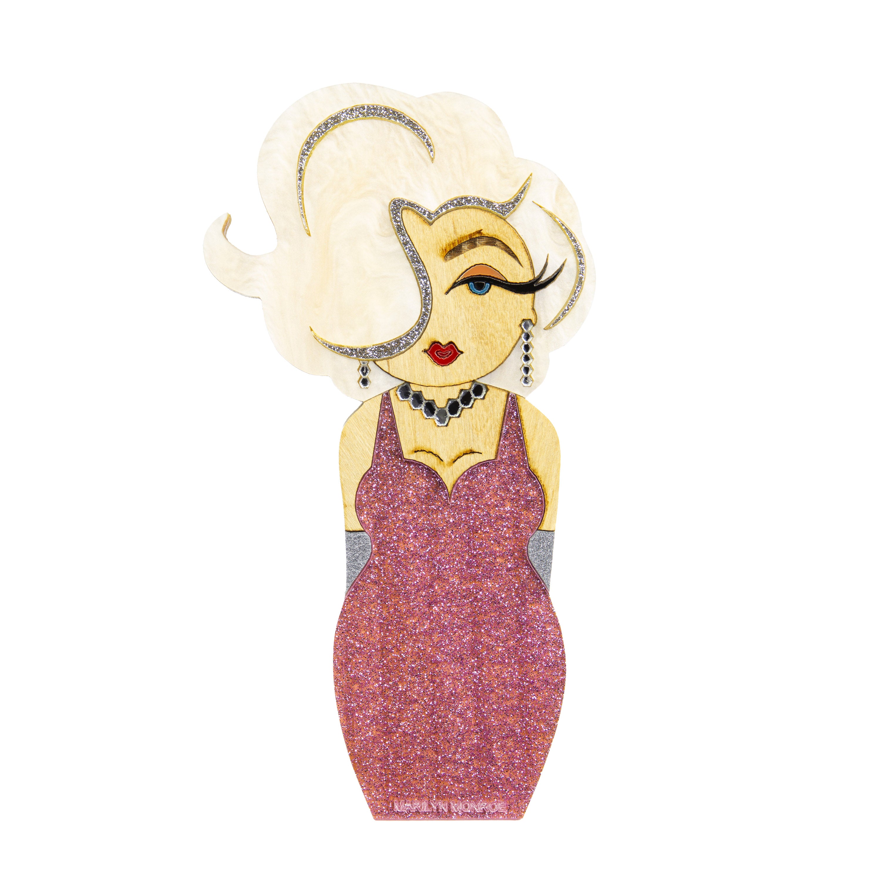 Kokeshi Escultura de Madeira Marilyn Monroe