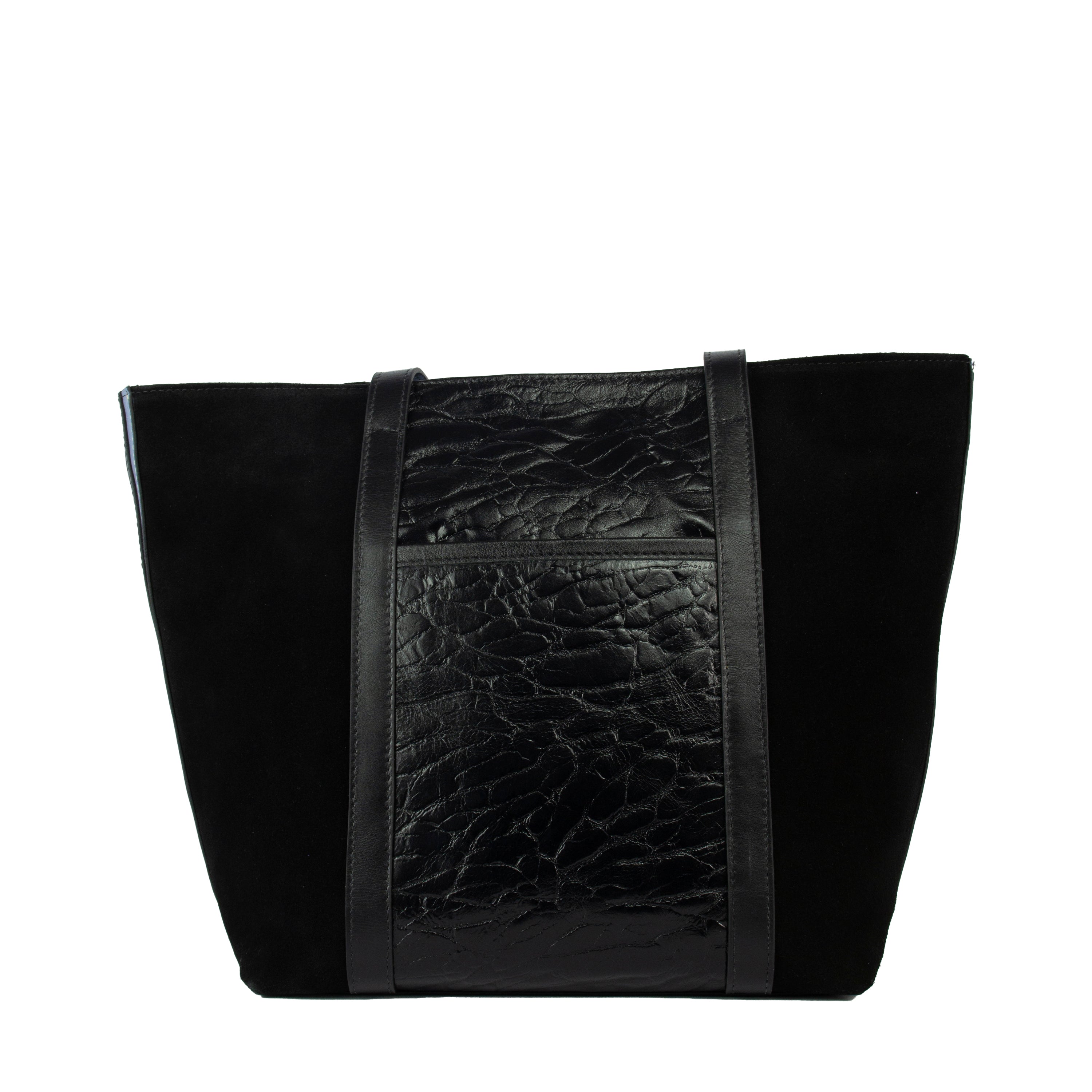 Bolsa Tote Grande Lola Couro Preto Patrícia Maranhão