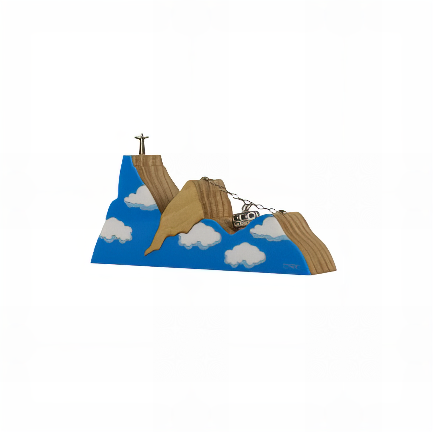 Wooden Sculpture Landscape River In The Clouds Mini Patrícia Maranhão